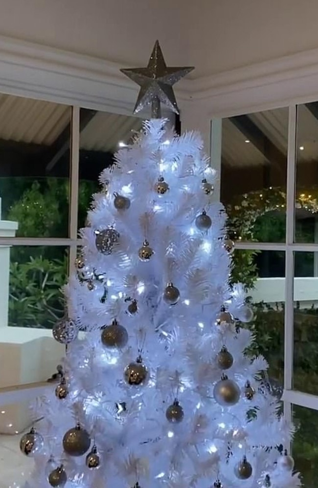 The white Christmas tree set her back just $65. Picture: Instagram/SophieMonk
