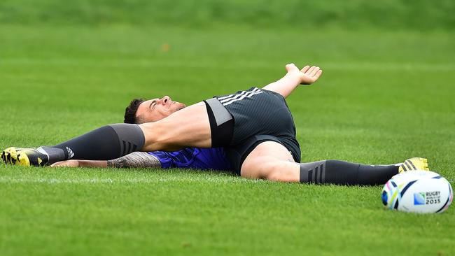 Sonny Bill Williams enjoys rolling around on a poop-free training pitch.