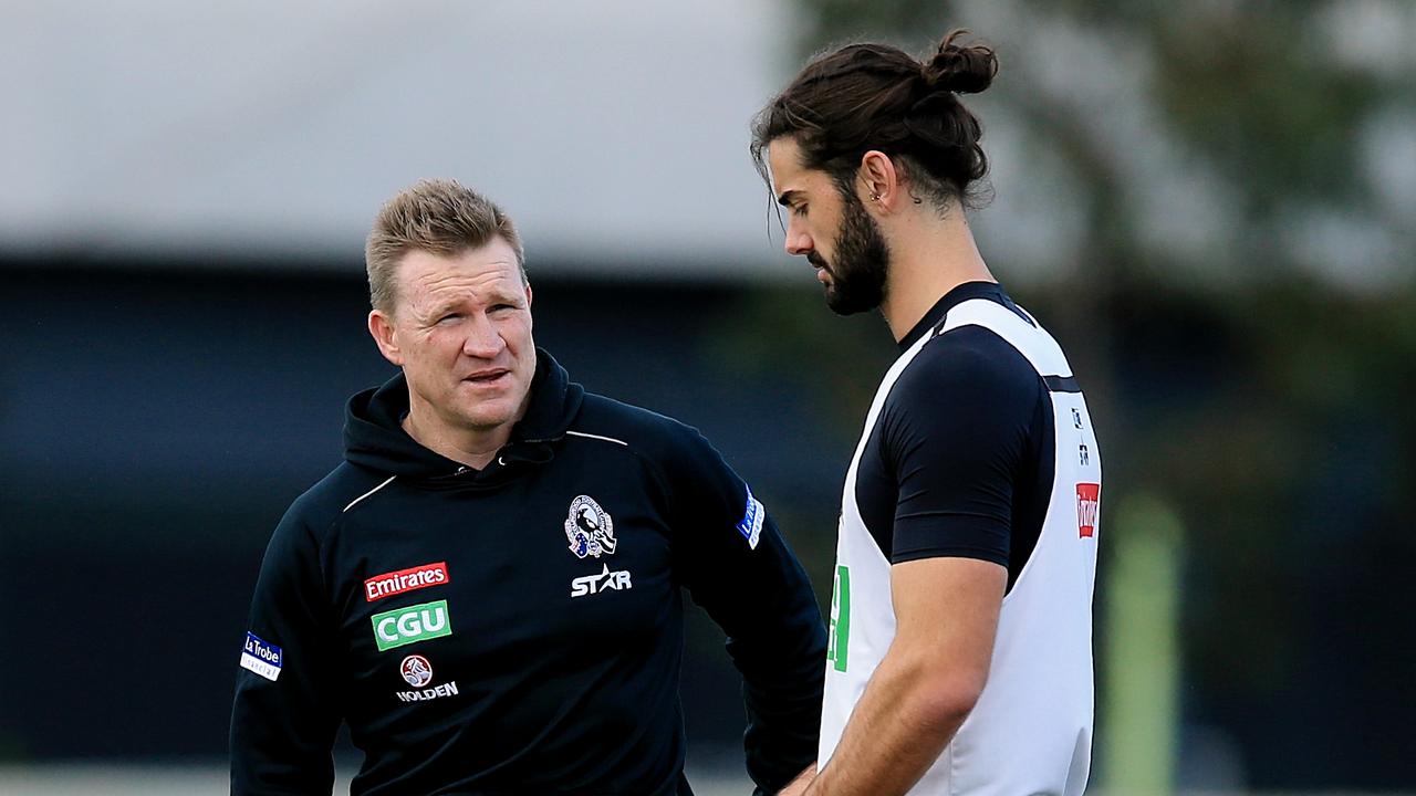 Collingwood coach Nathan Buckley has had his say on the Brodie Grundy contract situation. Photo: Wayne Ludbey