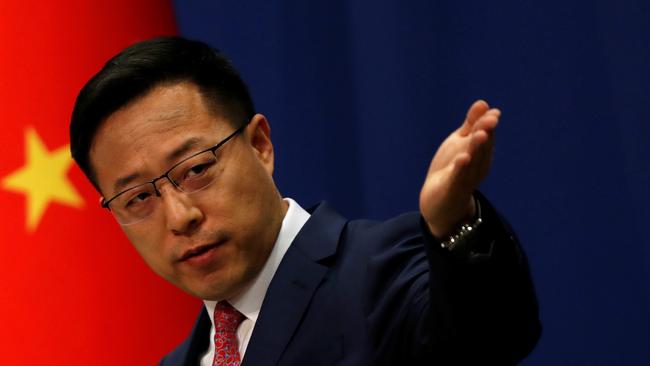 Zhao Lijian also used a Lowy Institute report to claim ‘almost one in five Chinese Australians have been physically threatened or attacked in the past year because of their heritage’. Picture: Reuters