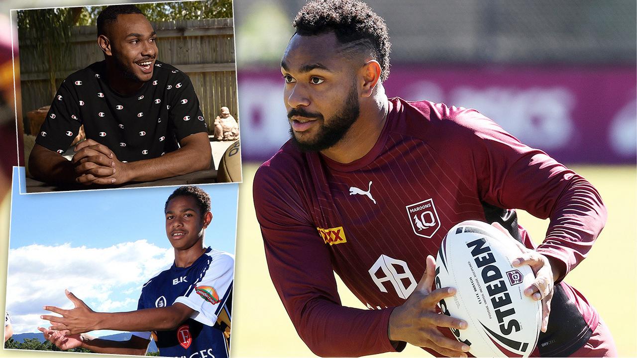 Queensland Origin star Hamiso Tabuai-Fidow splashed out on new threads.