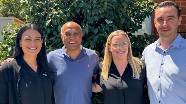 Bluebird Early Education Cobram team: Kara Parata – operations manager, Adrian Fonseca – owner, Sarah Ventre – centre manager and Greg Smith – head of finance. Picture: Supplied