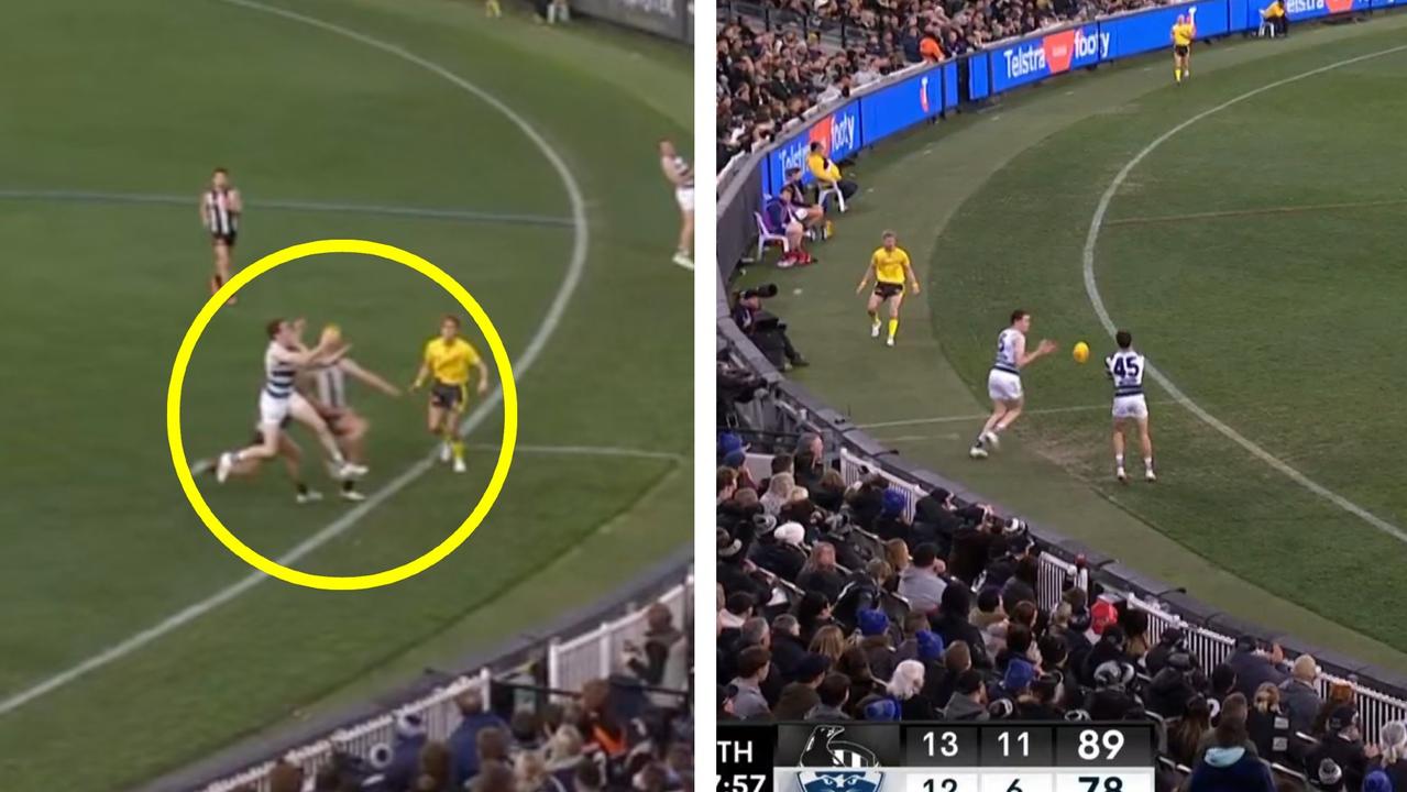 The AFL has ticked off on one of the two contentious umpiring calls from Friday night.