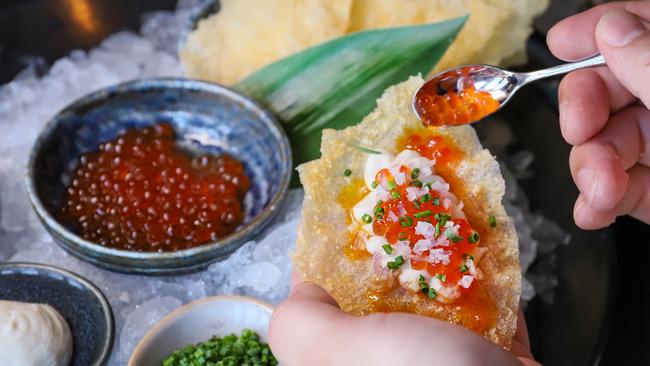 Chuuka’s Ikura Salmon Roe Service. Picture: Jenifer Jagielski