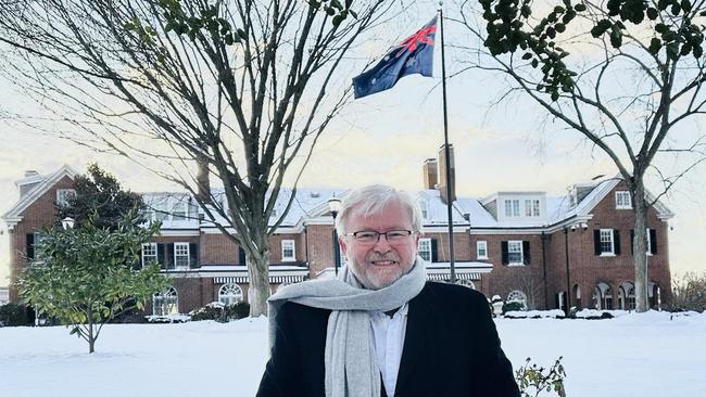 Kevin Rudd at his residence in Washington DC. Picture: Twitter