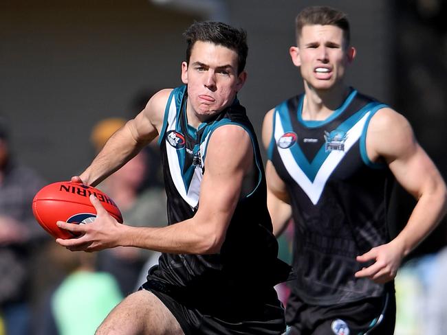 Jacob Lawson in action during the NFL preliminary final between Laurimar and  South Morang in Whittlesea, Saturday, Aug. 31, 2019.  Picture: Andy Brownbill