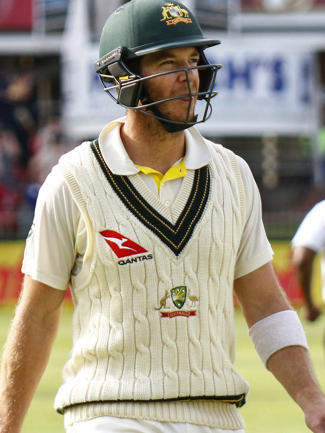 Paine walks in the second Test. (AP Photo/Michael Sheehan)