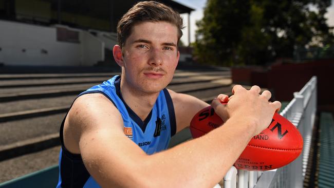 THINKING BIG: Top Sturt draft prospect Callum Coleman-Jones is eyeing a Paddy Ryder-type role in the AFL. Picture: Tom Huntley.