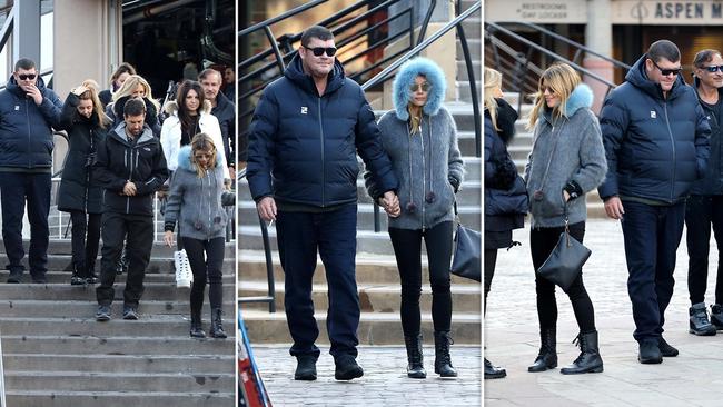 James Packer and his new girl head out with an entourage of friends in Aspen.