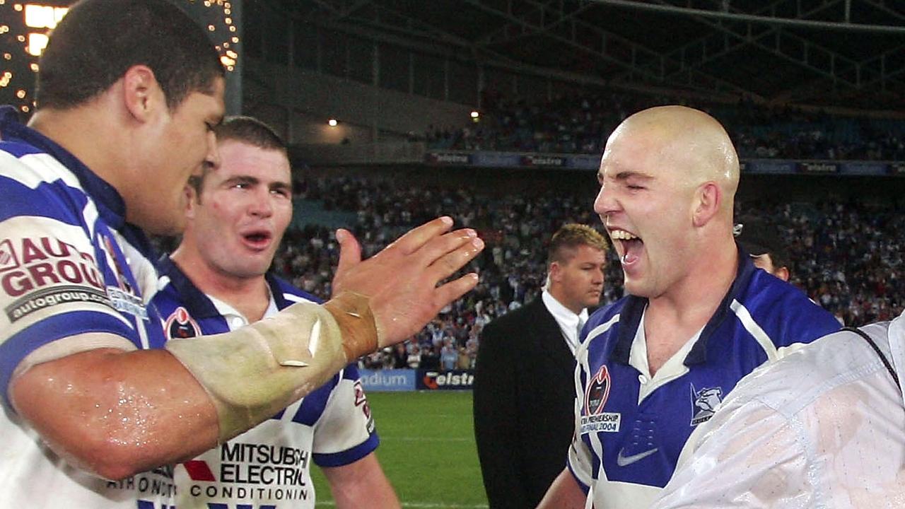 Mark O’Meley (right) celebrated his 40th birthday with former teammates Willie Mason and Andrew Ryan. Picture: Chris McGrath/Getty Images