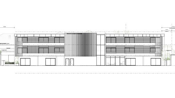 A sketch of the proposed addition of hotel accommodation.