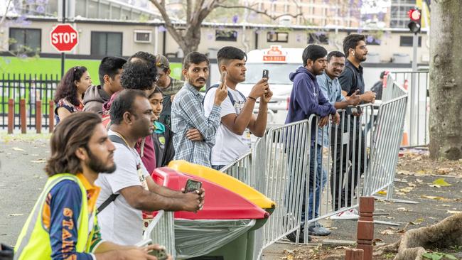 The T20 World Cup match was closed to the general public. Picture: Richard Walker