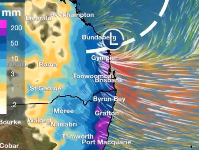 Sunday is expected to be the peak of the weather event. Picture: Twitter/ Bureau of Meteorology