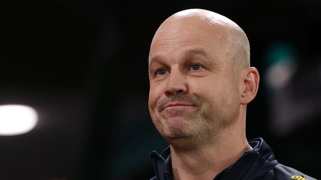 MELBOURNE, JULY 19, 2024: 2024 AFL - Round 19 - Essendon Bombers v Adelaide Crows at Marvel Stadium. Matthew Nicks coach of the Crows. Picture: Mark Stewart