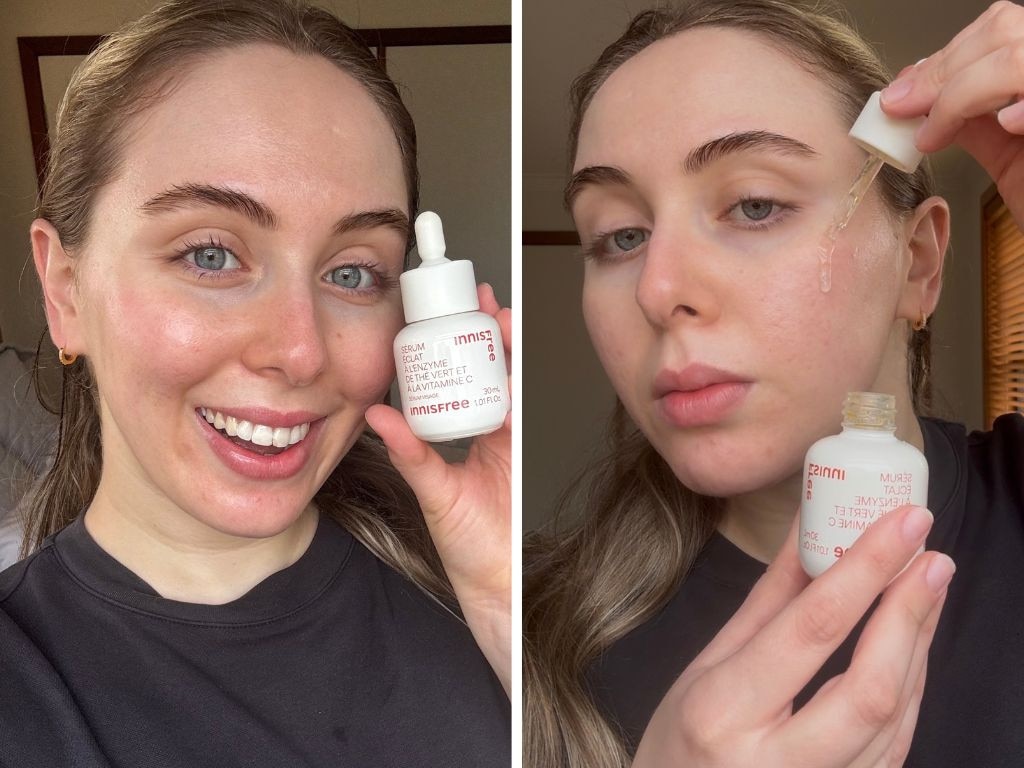 I've been loving this vitamin C serum from Innisfree for glowy skin. Picture: Marina Tatas