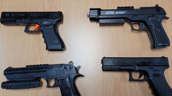 Gel blasters seized at Devon Park on Tuesday, February 9. Picture: SA Police