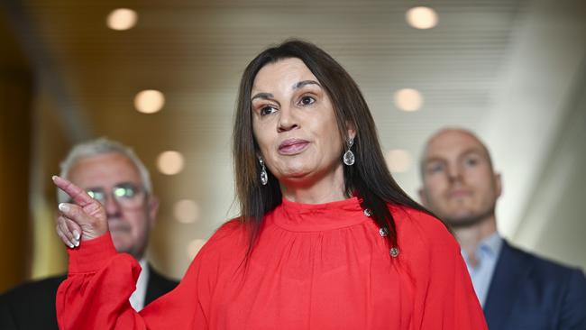 Jacqui Lambie implored the government to stop the US from being able to use Australia’s Pine Gap facilities in the NT. Picture: NewsWire/ Martin Ollman