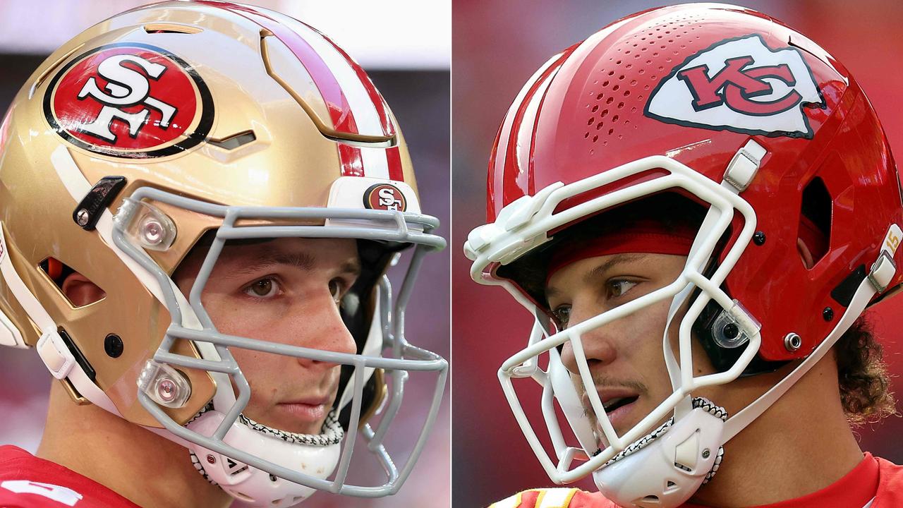 Quarterback Brock Purdy #13 of the San Francisco 49ers (L) and Quarterback Patrick Mahomes #15 of the Kansas City Chiefs (R), two players to keep your eyes on during Super Bowl LVIII. Picture: AFP