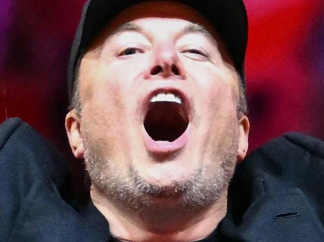 TOPSHOT - Tesla and SpaceX CEO Elon Musk gestures as he steps on stage during a rally for former US President and Republican presidential candidate Donald Trump at Madison Square Garden in New York, October 27, 2024. (Photo by ANGELA WEISS / AFP)