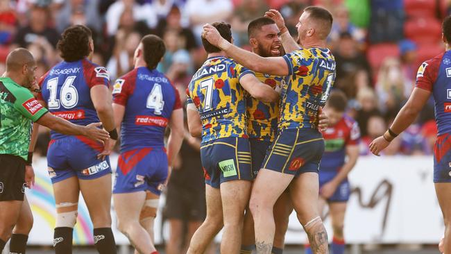 The Eels thrashed Newcastle on Sunday to return to the winner’s circle. Picture: Matt King/Getty Images