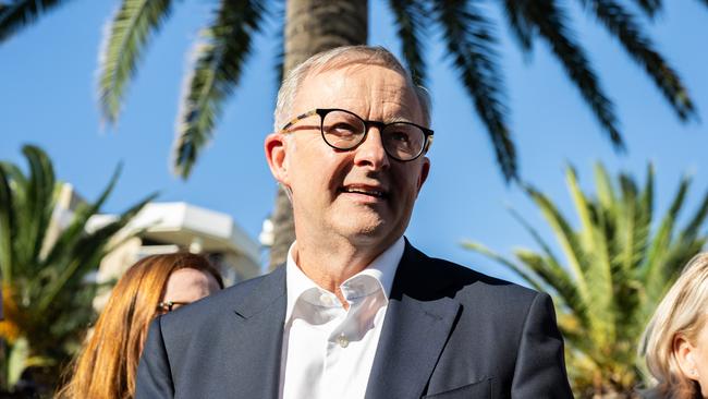 Anthony Albanese in Glenelg in 2022 during the lead-up to the Federal Election. Picture: NCA NewsWire/Morgan Sette