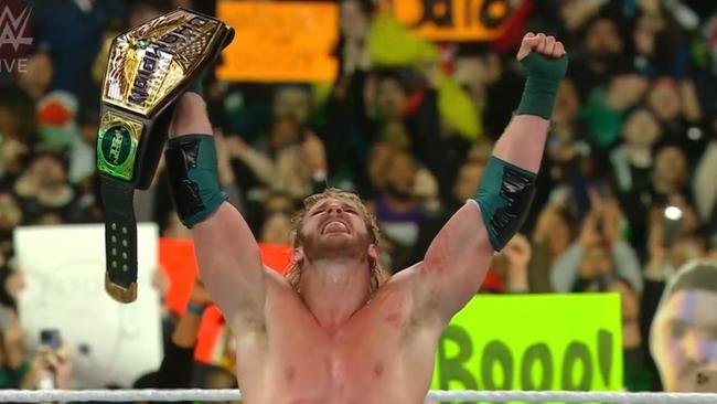 Logan Paul defended his US WWE title. Photo: ESPN.