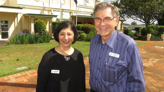 Hurriyet Babacan is a former CEO of the Tablelands Regional Council, pictured here in 2016 with former mayor Joe Paronella. Picture: David Anthony