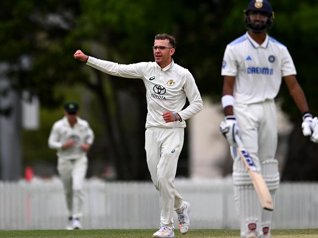 Todd Murphy with the double-breakthrough for Australia A. Picture: Albert Perez/Getty Images