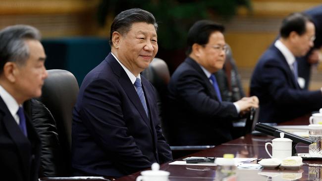 Chinese President Xi Jinping attending a meeting with Russian Prime Minister in Beijing on December 20.