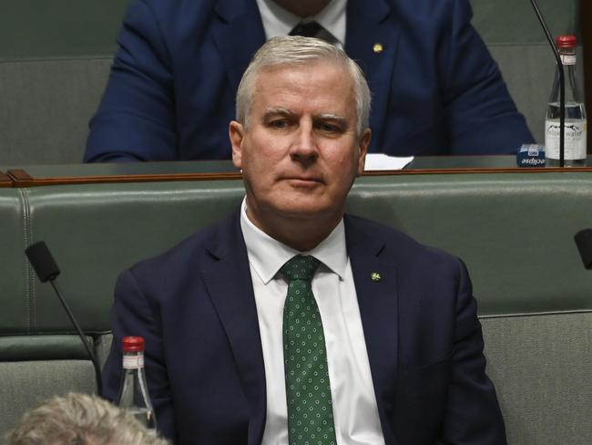 The day after being deposed, Michael McCormack sat quietly as his successor took over proceedings. Picture: NCA NewsWire / Martin Ollman