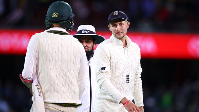 English captain Joe Root was not pleased with Natahn Lyon’s antics.