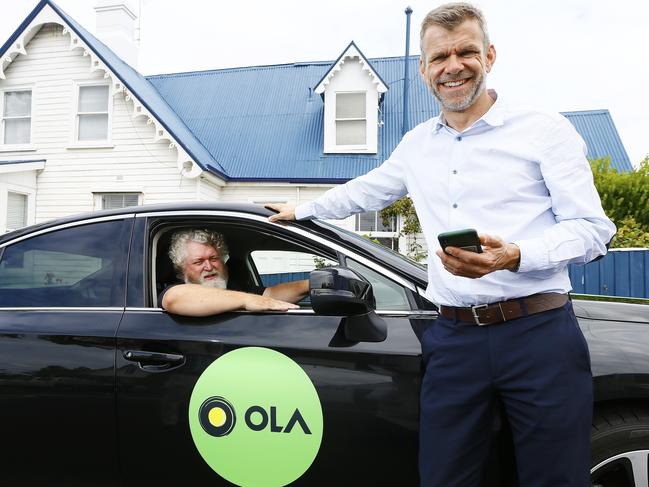 Managing director of Ola, Simon Smith, was in Hobart to launch the new ride sharing app in 2020. Picture: Matt Thompson