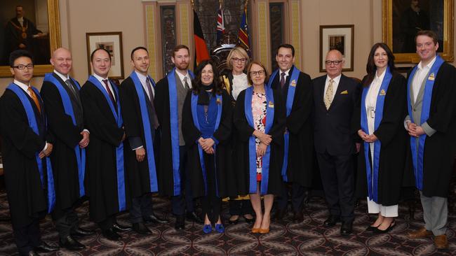 Adelaide City councillors (L-R) Jing Li, Mark Siebentritt, Simon Hou, Arman Abrahimzadeh, David Elliott, Carmel Noon, Lord Mayor Jane Lomax-Smith, Janet Giles, Henry Davis, Philip Martin, Mary Corous, Keiran Snape. Picture: City of Adelaide