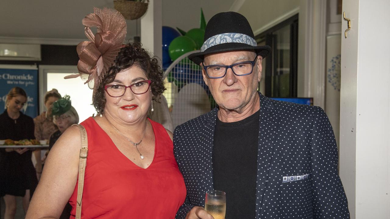 Sandy Hilder and Bob Adams at the Chronicle Toowoomba Hospital Foundation Melbourne Cup at Urban Grounds Cafe raising funds for One Wish, One Cure for Type 1 Diabetes. Tuesday, November 1, 2022. Picture: Nev Madsen.