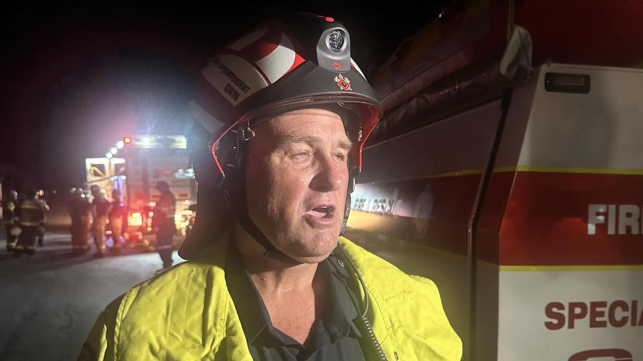 Chief superintendent Adam Gwin at the scene of a major fire at the Portsmith Transfer Station. Picture: Samuel Davis