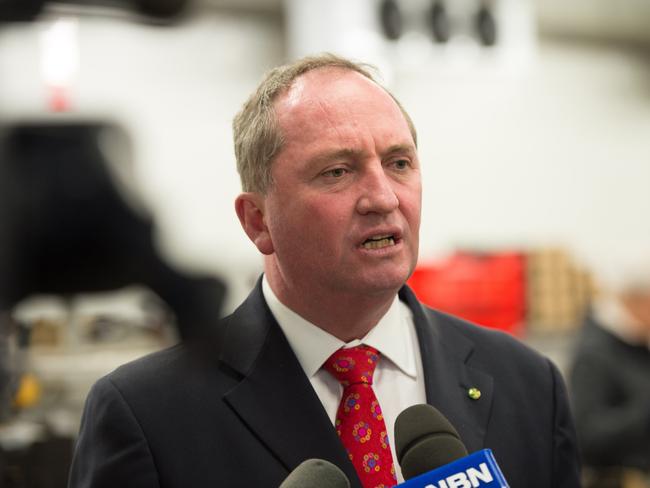 Barnaby Joyce member for new England, and Luke Hartsuyker member for Cowper visit OZ berries in woolgoolga.Photo Trevor Veale / Coffs Coast Advocate