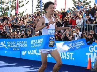 Yutara Shitara from Japan wins the Gold Coast Marathon.