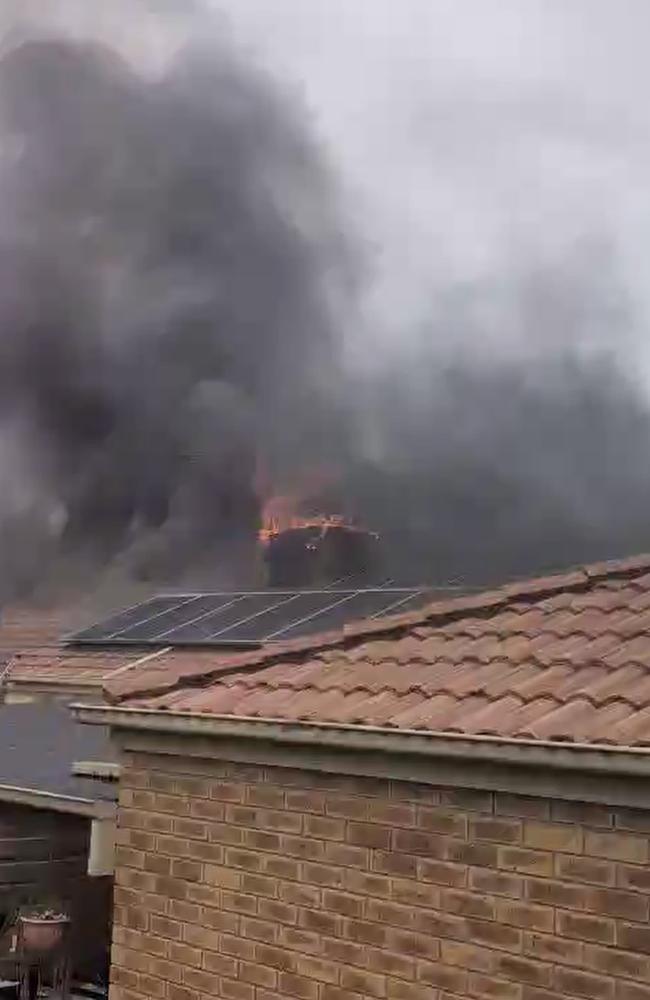 The young girls spotted smoke coming from the roof before the cooling unit ignited. Picture: Supplied