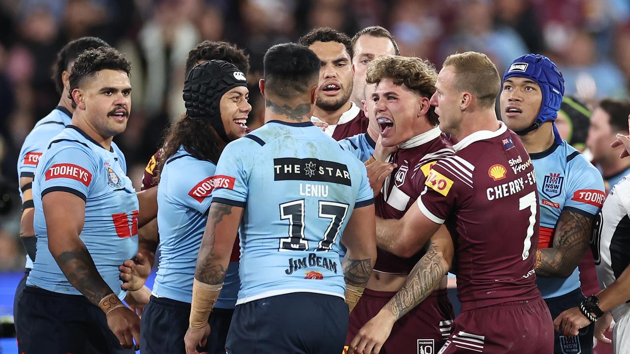 Jarome Luai was up or the fight. Photo by Cameron Spencer/Getty Images.