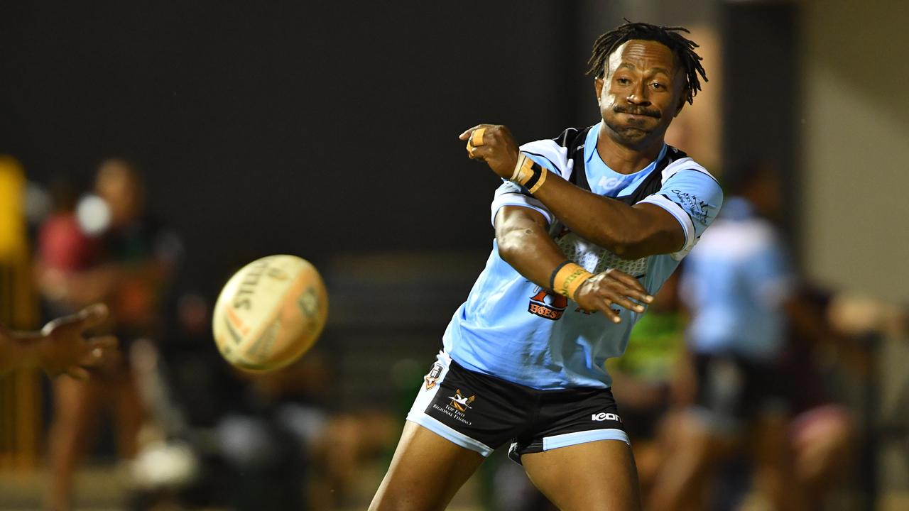 Cooper Segeyaro at Northern Sharks take on Litchfield Bears in Round 8 of the 2023 NRL NT. Picture: Pema Tamang Pakhrin