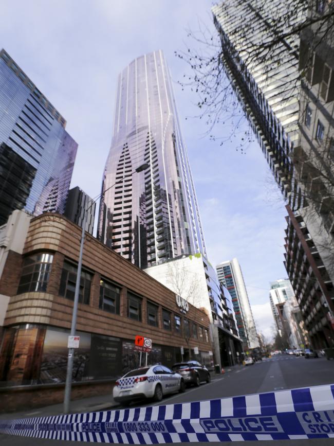 The EQ tower building on A'Beckett Street in Melbourne, where Ms Chol died.