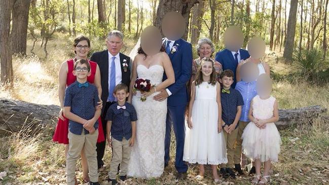 Police are investigating the deaths of (back row l-r) — Katrina Miles, 35, Peter Miles, 61, Cynda Miles, 58: (children left to right): Rylan Cockman, 12, Kayden Cockman, 8, Taye Cockman, 13, Ayre Cockman, 10. Picture: Facebook