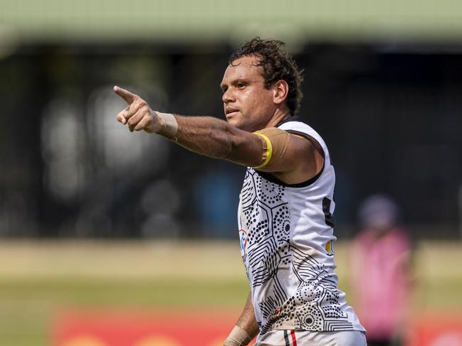 Steven Motlop playing for Southern Districts against the Tiwi Bombers in Round 16 of the 2024-25 NTFL season. Picture: Pema Tamang Pakhrin