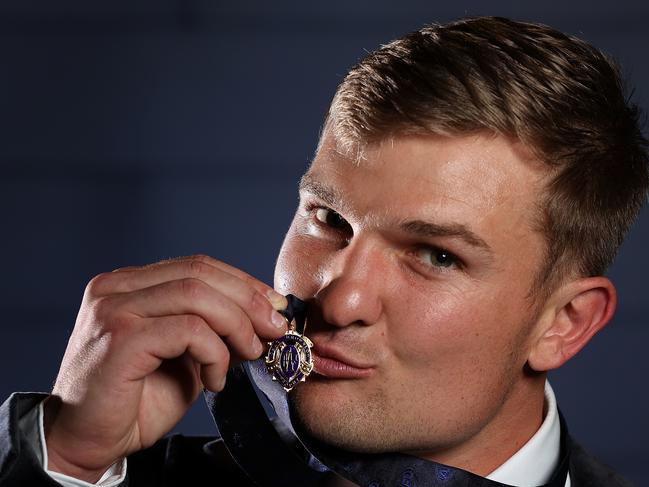 Wines added the club best and fairest to his Brownlow Medal. Picture: Getty Images