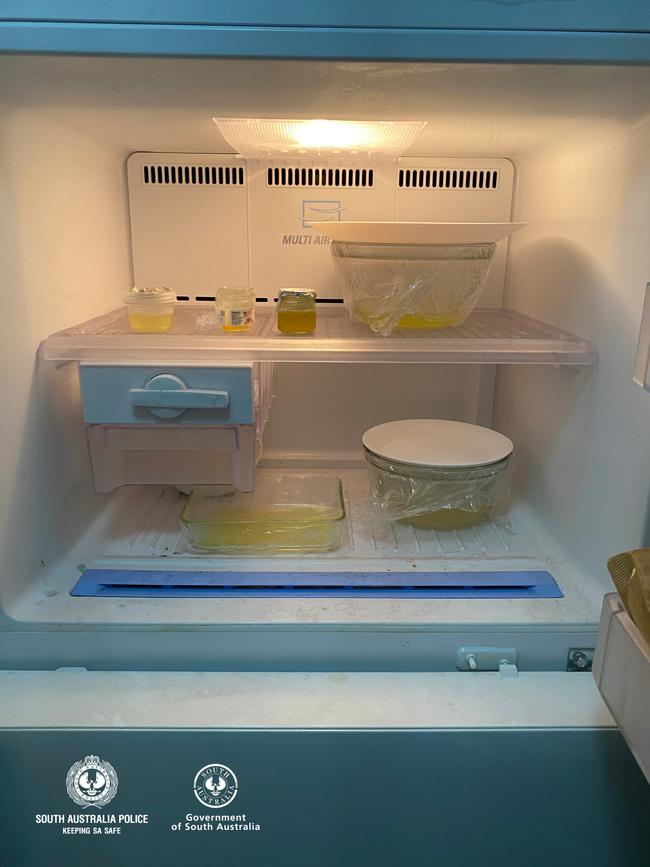 Drugs including fantasy found inside a Fulham woman’s fridge. Picture: SAPOL