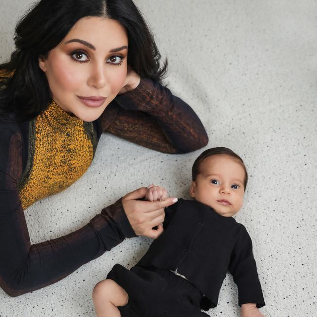 Influencer Martha Kalifatidis really good at ignoring the scary, sad, and scolding online messages and just enjoying her beautiful boy. Picture: Ian Currie