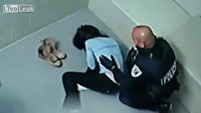 cop shoves woman face first into jail cell so hard she 