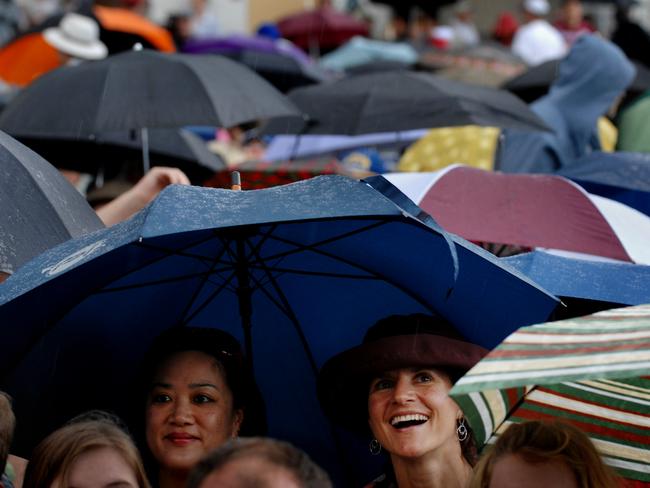 A rainy day at the Manly Jazz festival in 2008. Picture: Braden Fastier