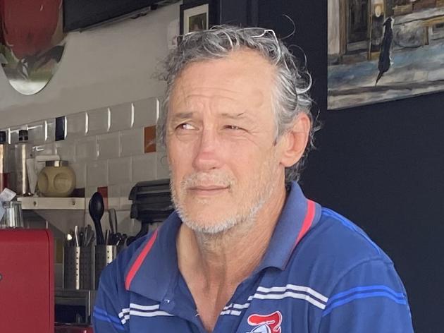 Cafe owner and former Newcastle Knights player Troy Clarke worries about his cafe's future.