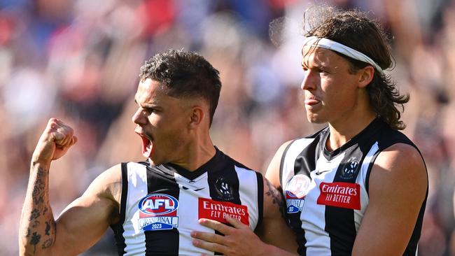 Norm Smith medallist Bobby Hill is ahead of Ginnivan in the Collingwood small forward pecking order. (Photo by Quinn Rooney/Getty Images)